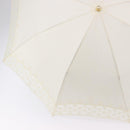 CELINE Folding Umbrella Nylon White Gold Auth 193720M-4