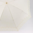 CELINE Folding Umbrella Nylon White Gold Auth 193720M-5