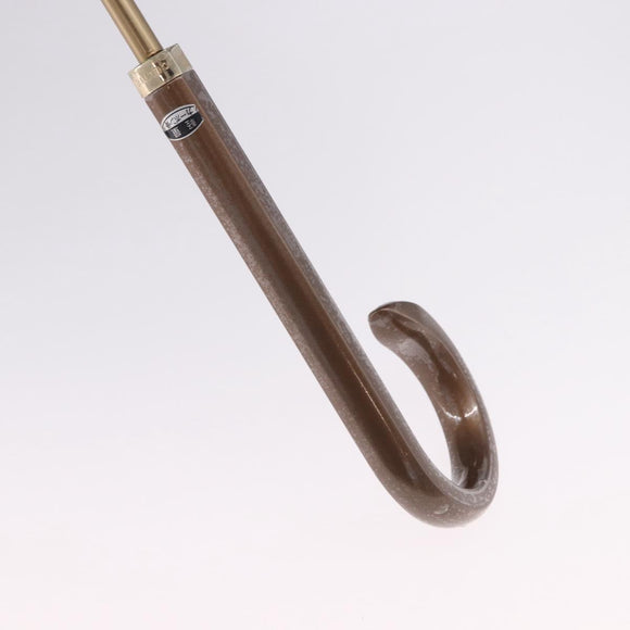 CELINE C Macadam Canvas Umbrella Nylon White Gold Auth 193721M