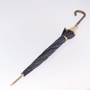 CELINE C Macadam Canvas Umbrella Nylon White Gold Auth 193721M-14