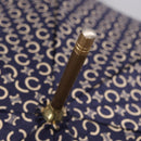CELINE C Macadam Canvas Umbrella Nylon White Gold Auth 193721M-7
