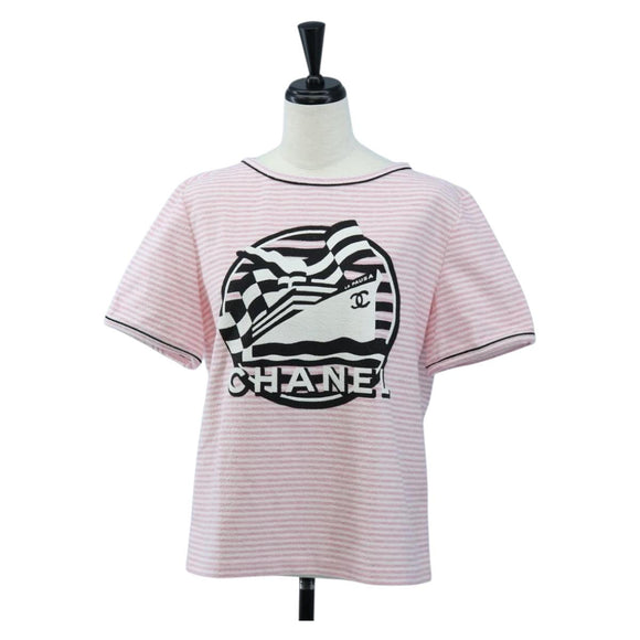 CHANEL TShirt Pile 36 Pink CC Auth 193723M