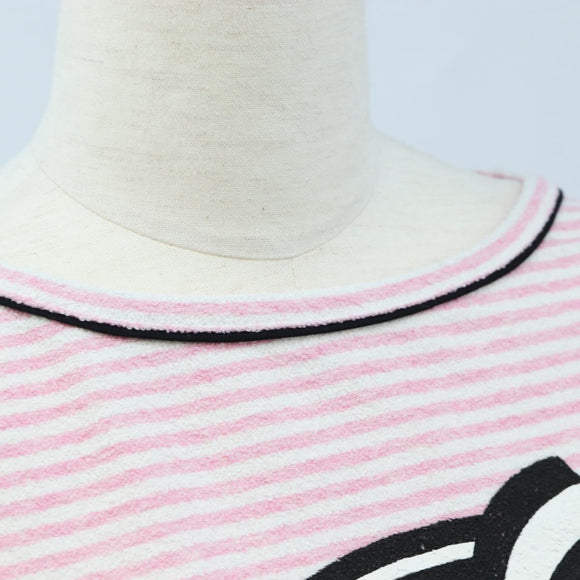 CHANEL TShirt Pile 36 Pink CC Auth 193723M