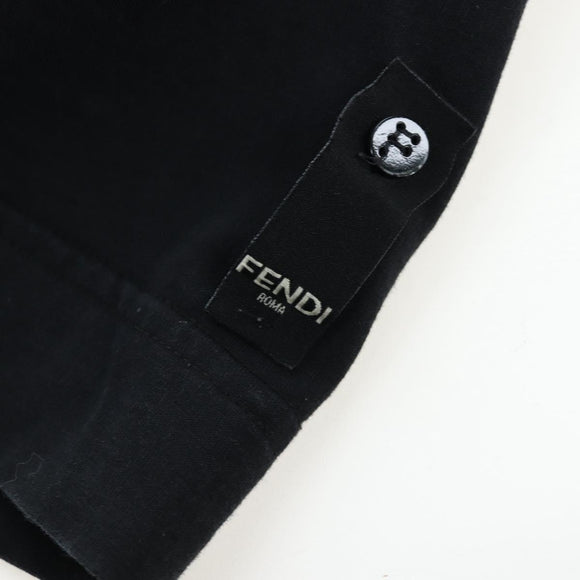 FENDI TShirt Cotton M Black Auth 193725M