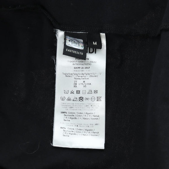 FENDI TShirt Cotton M Black Auth 193725M