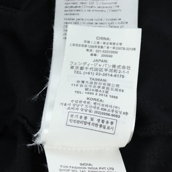 FENDI TShirt Cotton M Black Auth 193725M