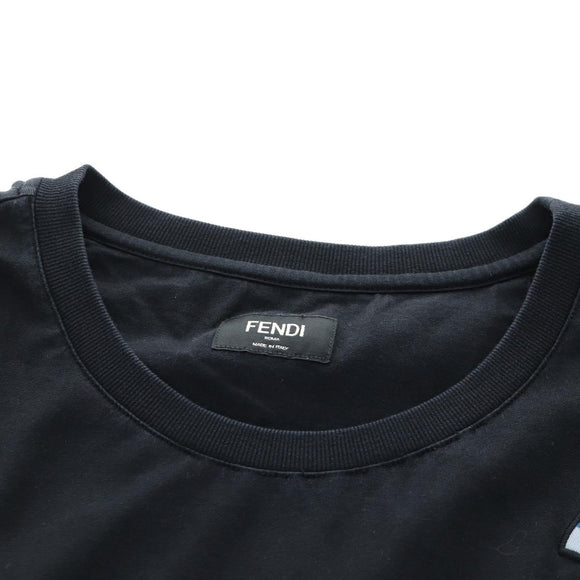 FENDI TShirt Cotton M Black Auth 193725M