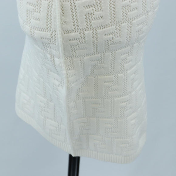 FENDI Zucca Canvas One Piece Shirt White Auth 193726M