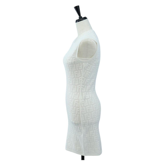 FENDI Zucca Canvas One Piece Shirt White Auth 193726M
