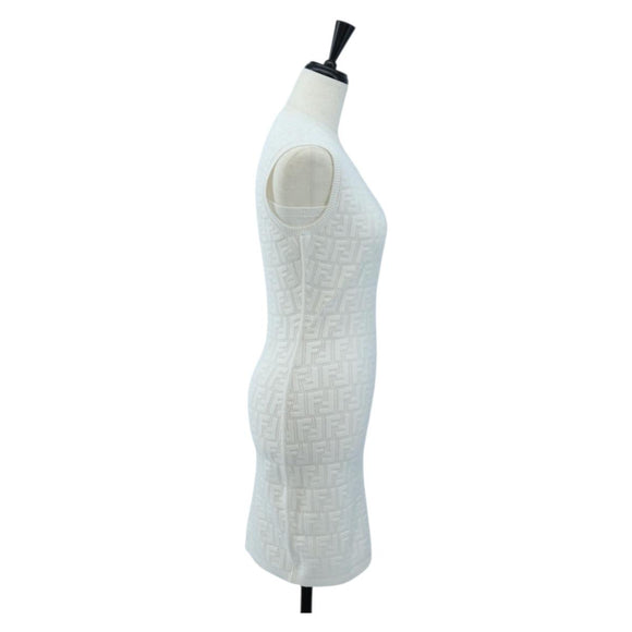 FENDI Zucca Canvas One Piece Shirt White Auth 193726M