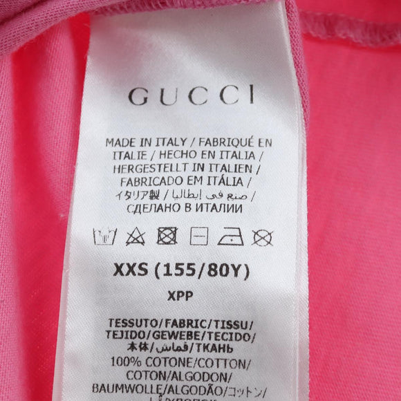 GUCCI TShirt Teddy Bear cotton XXS Pink Auth 193727M
