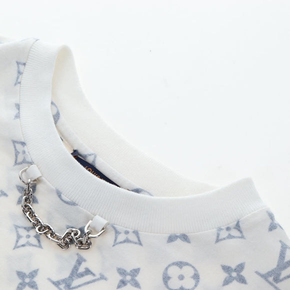 LOUIS VUITTON Monogram Escal Printed T-Shirt S White LV Auth 193729M