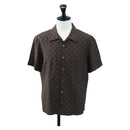 LOUIS VUITTON Short-Sleeved Shirt Silk 40 Brown LV Auth 193730M-1