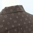 LOUIS VUITTON Short-Sleeved Shirt Silk 40 Brown LV Auth 193730M-12