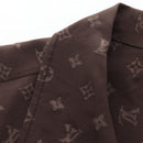 LOUIS VUITTON Short-Sleeved Shirt Silk 40 Brown LV Auth 193730M-15