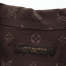 LOUIS VUITTON Short-Sleeved Shirt Silk 40 Brown LV Auth 193730M-17