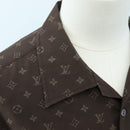 LOUIS VUITTON Short-Sleeved Shirt Silk 40 Brown LV Auth 193730M-5