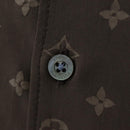 LOUIS VUITTON Short-Sleeved Shirt Silk 40 Brown LV Auth 193730M-8