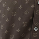 LOUIS VUITTON Short-Sleeved Shirt Silk 40 Brown LV Auth 193730M-9
