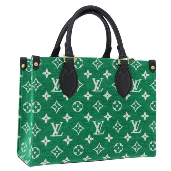 LOUIS VUITTON Monogram Jacquard Velvet On The Go PM Green M46216 Auth 193752SAM