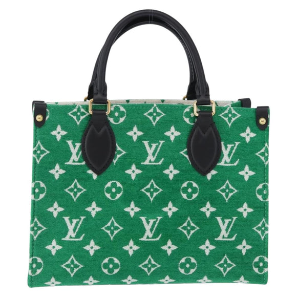 LOUIS VUITTON Monogram Jacquard Velvet On The Go PM Green M46216 Auth 193752SAM