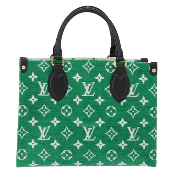 LOUIS VUITTON Monogram Jacquard Velvet On The Go PM Green M46216 Auth 193752SAM