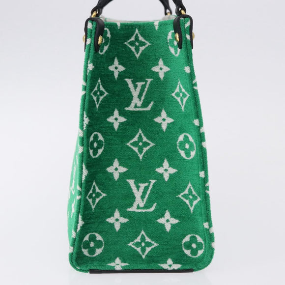 LOUIS VUITTON Monogram Jacquard Velvet On The Go PM Green M46216 Auth 193752SAM