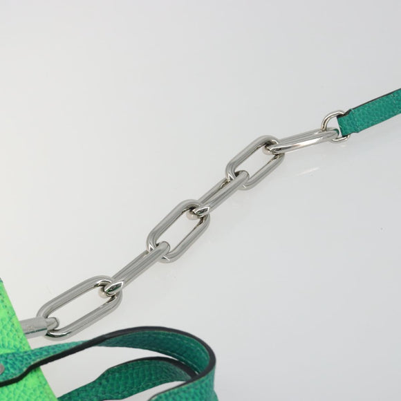 LOUIS VUITTON Taurillon Clemence Illusion Sac Plat XS Green M81221 Auth 193755SM