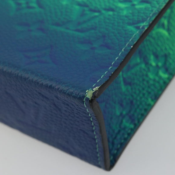 LOUIS VUITTON Taurillon Clemence Illusion Sac Plat XS Green M81221 Auth 193755SM