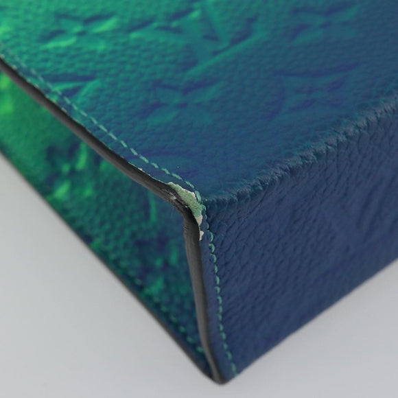 LOUIS VUITTON Taurillon Clemence Illusion Sac Plat XS Green M81221 Auth 193755SM