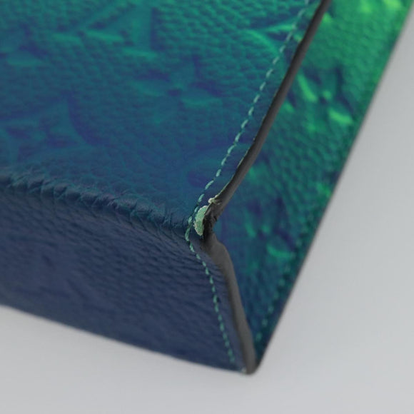 LOUIS VUITTON Taurillon Clemence Illusion Sac Plat XS Green M81221 Auth 193755SM