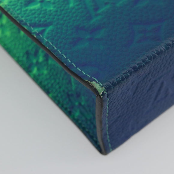 LOUIS VUITTON Taurillon Clemence Illusion Sac Plat XS Green M81221 Auth 193755SM