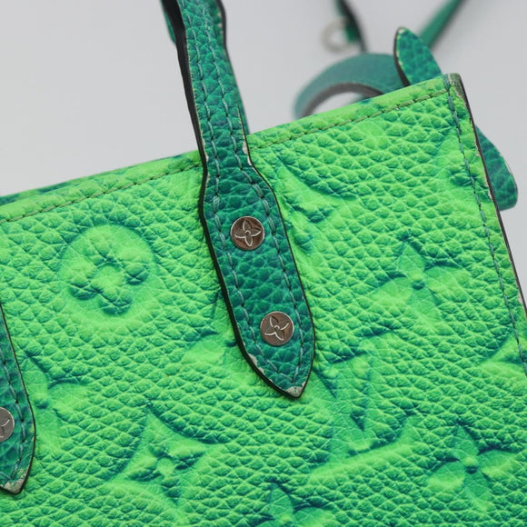 LOUIS VUITTON Taurillon Clemence Illusion Sac Plat XS Green M81221 Auth 193755SM