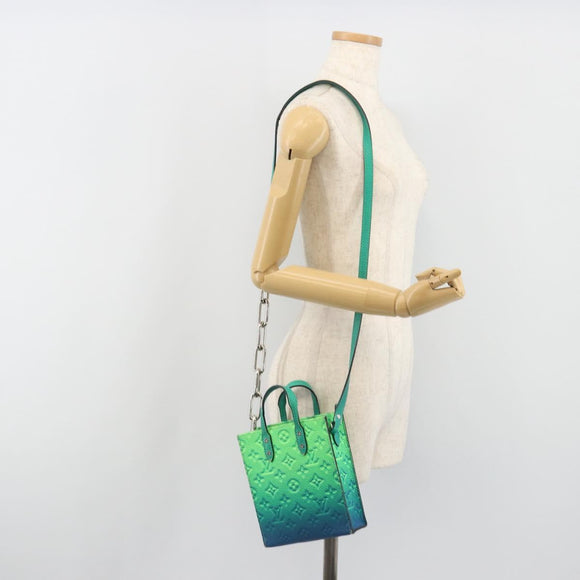LOUIS VUITTON Taurillon Clemence Illusion Sac Plat XS Green M81221 Auth 193755SM