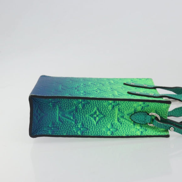 LOUIS VUITTON Taurillon Clemence Illusion Sac Plat XS Green M81221 Auth 193755SM