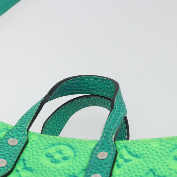 LOUIS VUITTON Taurillon Clemence Illusion Sac Plat XS Green M81221 Auth 193755SM