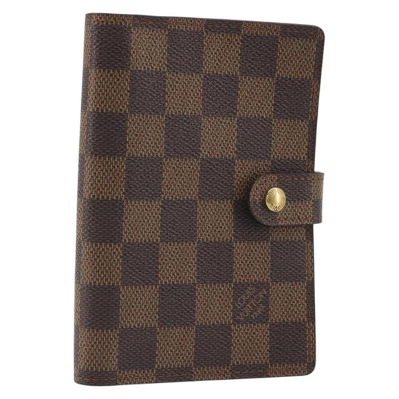 LOUIS VUITTON Damier Ebene Agenda PM Day Planner Cover R20029 LV Auth 193759