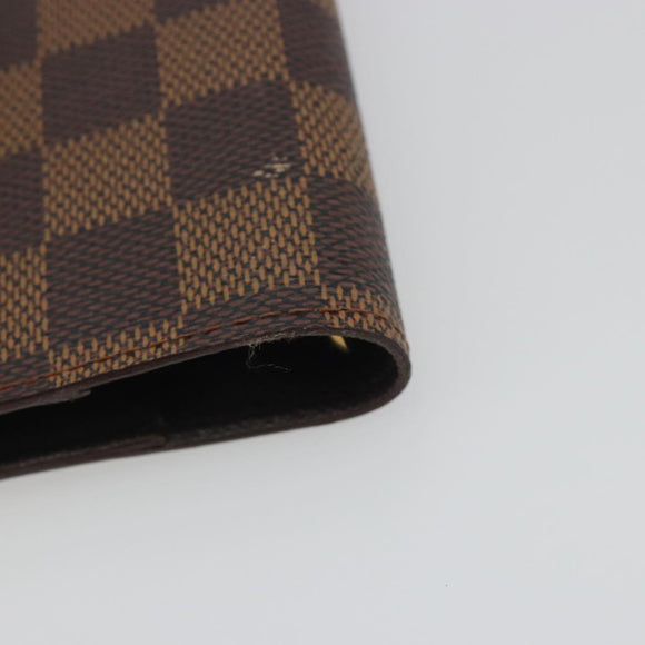 LOUIS VUITTON Damier Ebene Agenda PM Day Planner Cover R20029 LV Auth 193759
