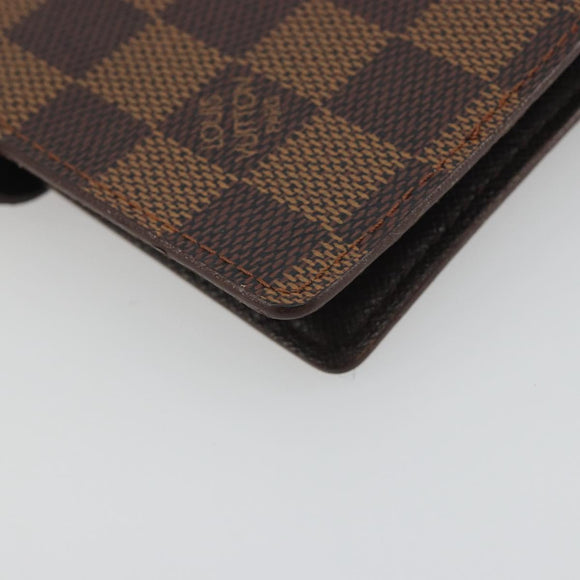 LOUIS VUITTON Damier Ebene Agenda PM Day Planner Cover R20029 LV Auth 193759
