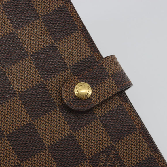 LOUIS VUITTON Damier Ebene Agenda PM Day Planner Cover R20029 LV Auth 193759