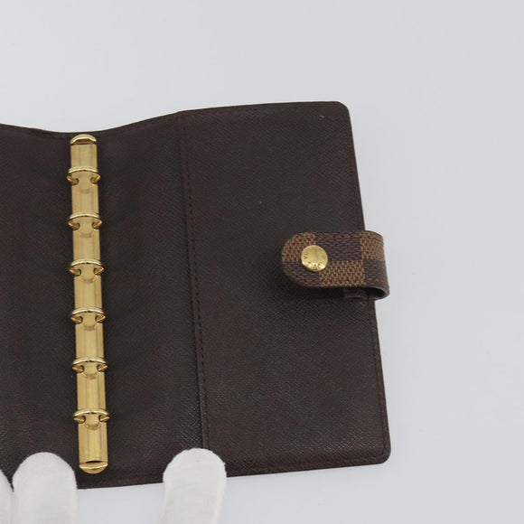 LOUIS VUITTON Damier Ebene Agenda PM Day Planner Cover R20029 LV Auth 193759