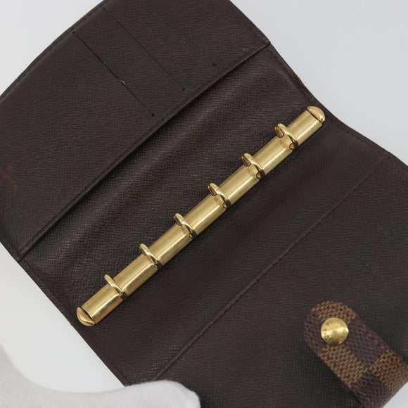 LOUIS VUITTON Damier Ebene Agenda PM Day Planner Cover R20029 LV Auth 193759
