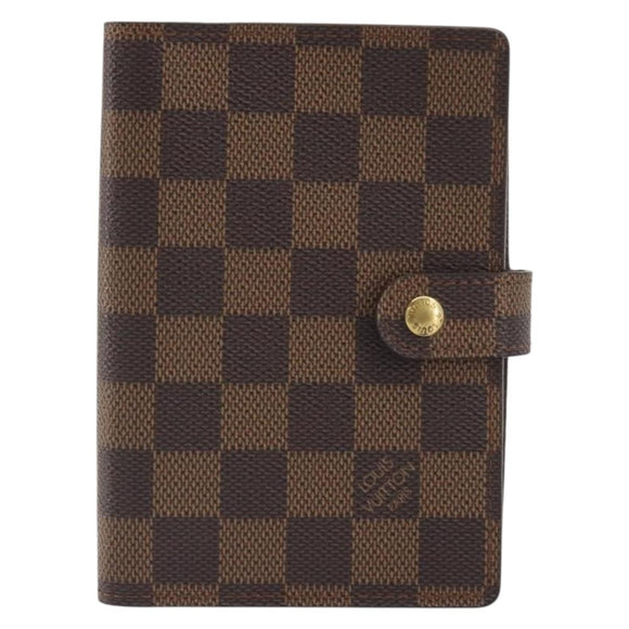LOUIS VUITTON Damier Ebene Agenda PM Day Planner Cover R20029 LV Auth 193759