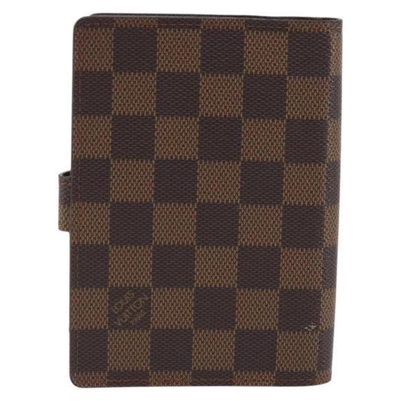 LOUIS VUITTON Damier Ebene Agenda PM Day Planner Cover R20029 LV Auth 193759