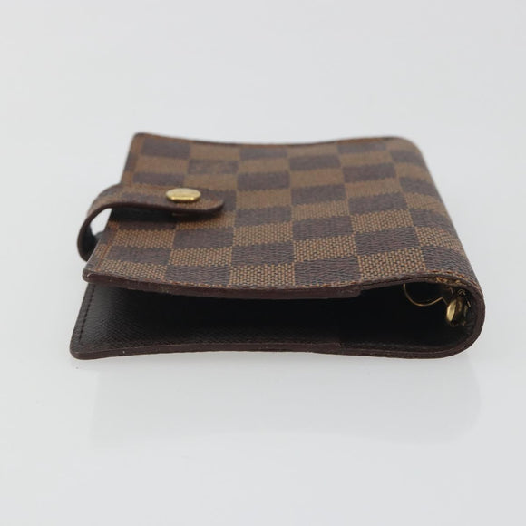 LOUIS VUITTON Damier Ebene Agenda PM Day Planner Cover R20029 LV Auth 193759