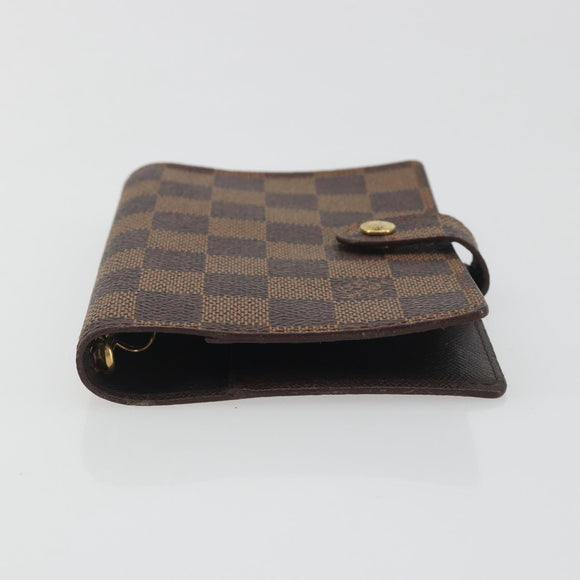 LOUIS VUITTON Damier Ebene Agenda PM Day Planner Cover R20029 LV Auth 193759