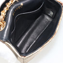 CHANEL Mini Mini Matelasse 10 Chain Hand Pouch Lamb Skin Gold CC Auth 193763A-18