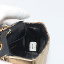 CHANEL Mini Mini Matelasse 10 Chain Hand Pouch Lamb Skin Gold CC Auth 193763A-19
