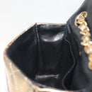 CHANEL Mini Mini Matelasse 10 Chain Hand Pouch Lamb Skin Gold CC Auth 193763A-20