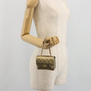 CHANEL Mini Mini Matelasse 10 Chain Hand Pouch Lamb Skin Gold CC Auth 193763A-24